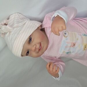 Babeside Reborn Baby Doll W/ Crier Vinyl Limbs Cloth Body Adult owned Like New